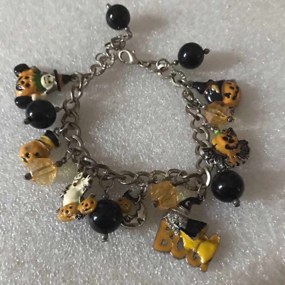 Yellow & Black Halloween Charm Bracelet